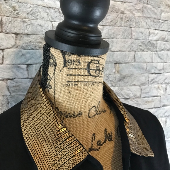 PLEIONE | Gold Collared Sheer Blouse | Extra Large - Picture 3 of 8